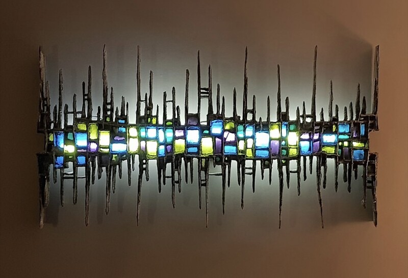 XXL wall sculpture or sconce, by the Belgian sculptor Jules DeWaele, pseudonym PIA MANU